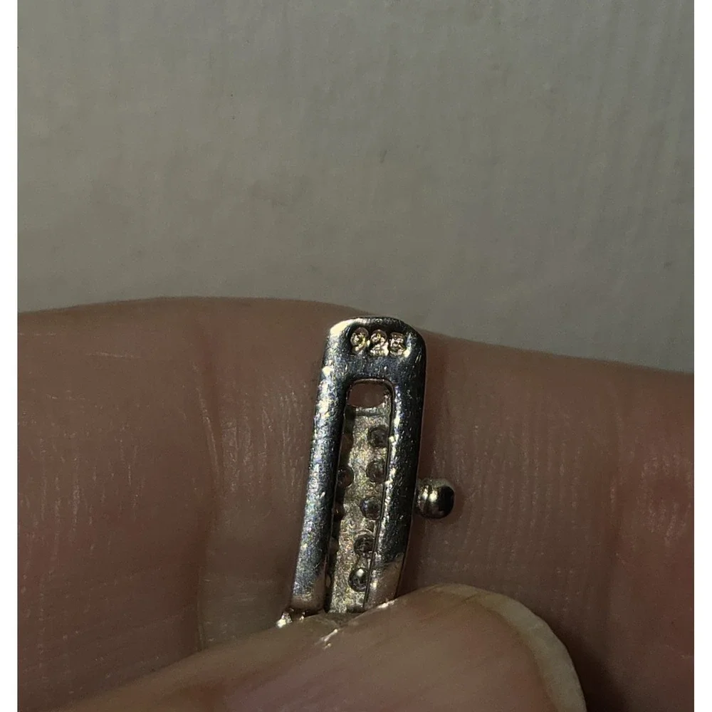 Sterling Silver .925 And Black Spinel Necklace. 16 Inches. 1.2 Ozt